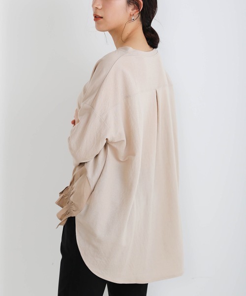 Bou Jeloud(ブージュルード)の「裾切替TOPS(Tシャツ/カットソー・レディース・オフホワイト/ブラック/カーキ/ベージュ・FREE)」の11枚目の写真