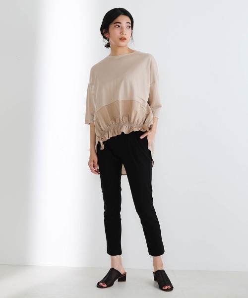 Bou Jeloud(ブージュルード)の「裾切替TOPS(Tシャツ/カットソー・レディース・オフホワイト/ブラック/カーキ/ベージュ・FREE)」の15枚目の写真