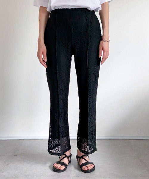 ottilie（オティーリエ）の「レースセミフレアーパンツ（その他パンツ・レディース・ブラック/オフホワイト・FREE）」の12枚目の写真