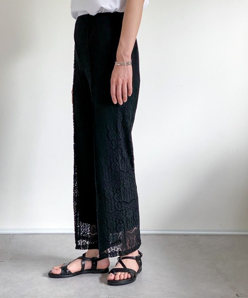ottilie（オティーリエ）の「レースセミフレアーパンツ（その他パンツ・レディース・ブラック/オフホワイト・FREE）」の13枚目の写真
