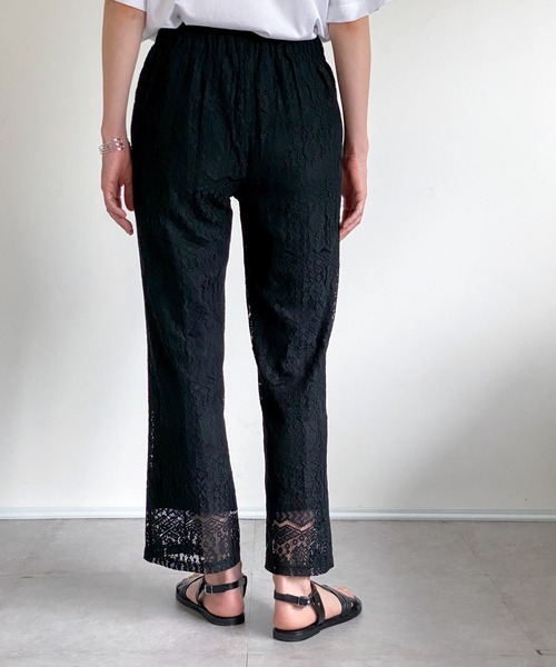 ottilie（オティーリエ）の「レースセミフレアーパンツ（その他パンツ・レディース・ブラック/オフホワイト・FREE）」の14枚目の写真
