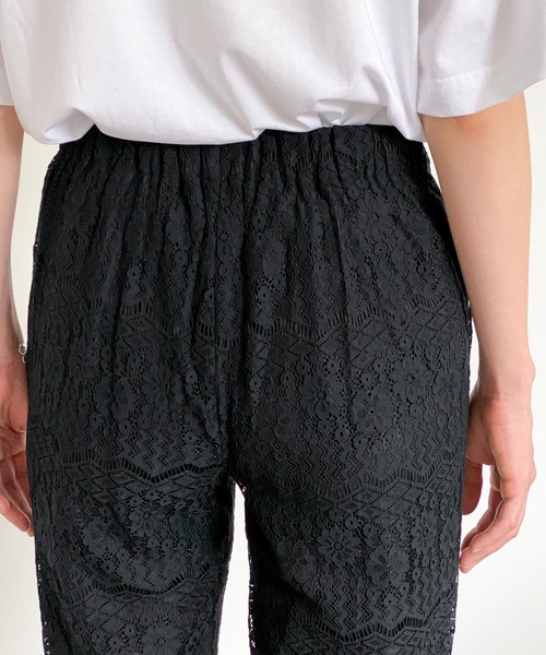 ottilie（オティーリエ）の「レースセミフレアーパンツ（その他パンツ・レディース・ブラック/オフホワイト・FREE）」の16枚目の写真
