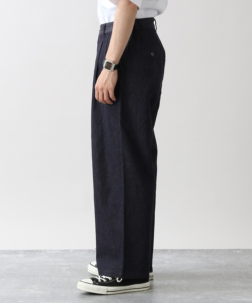 RAGEBLUE（レイジブルー）の「＜USAコットン使用＞綿麻デニムルーズワイドパンツ/950021（デニムパンツ・メンズ・ブラック/ネイビー/ライトブルー・MEDIUM/LARGE）」の15枚目の写真
