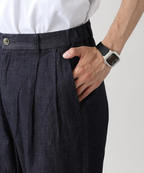 RAGEBLUE（レイジブルー）の「＜USAコットン使用＞綿麻デニムルーズワイドパンツ/950021（デニムパンツ・メンズ・ブラック/ネイビー/ライトブルー・MEDIUM/LARGE）」の18枚目の写真