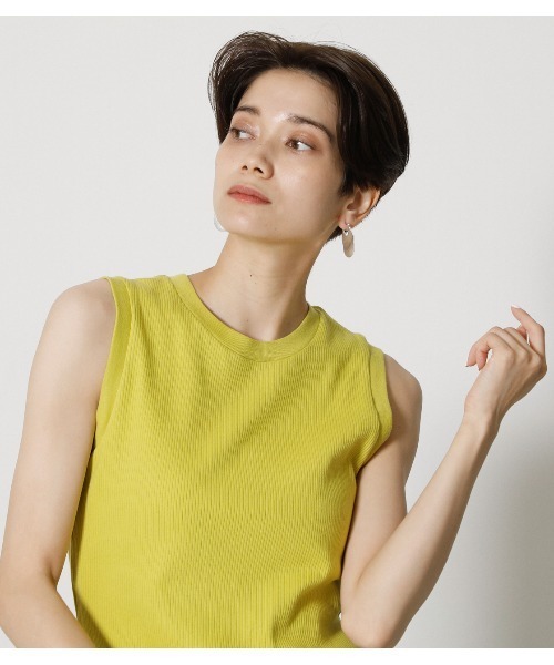 AZUL by moussy（アズールバイマウジー）の「COTTON USA TANKTOP/コットンUSAタンクトップ（タンクトップ・レディース・イエロー/オフホワイト/ブラック/ダークブルー/ダークブラウン・MEDIUM/SMALL）」の19枚目の写真