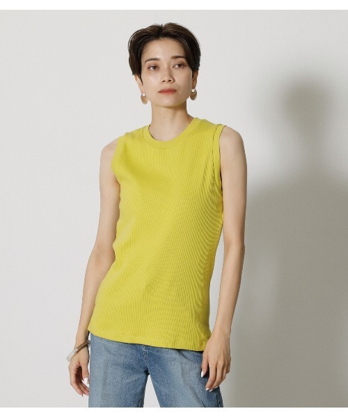 AZUL by moussy（アズールバイマウジー）の「COTTON USA TANKTOP/コットンUSAタンクトップ（タンクトップ・レディース・イエロー/オフホワイト/ブラック/ダークブルー/ダークブラウン・MEDIUM/SMALL）」の21枚目の写真