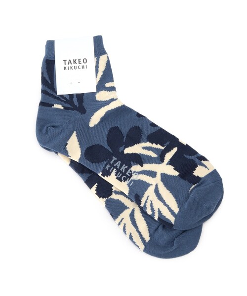 TAKEO KIKUCHI（タケオキクチ）の「◆リーフ柄 ミドル丈 ソックス（ソックス/靴下・メンズ・ネイビー系4/ブラウン系5・00）」の2枚目の写真