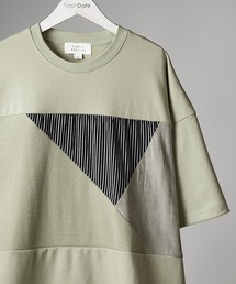 SlashDate（スラッシュデイト）の「異素材パネル切り替えオーバーサイズ半袖Tシャツ（Tシャツ/カットソー・メンズ）」