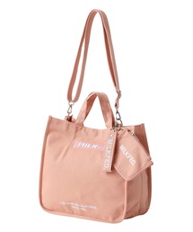 EMBROIDERED BAR SHOULDER BAG W/STRAP - ミニポーチ付きショルダーバッグ
