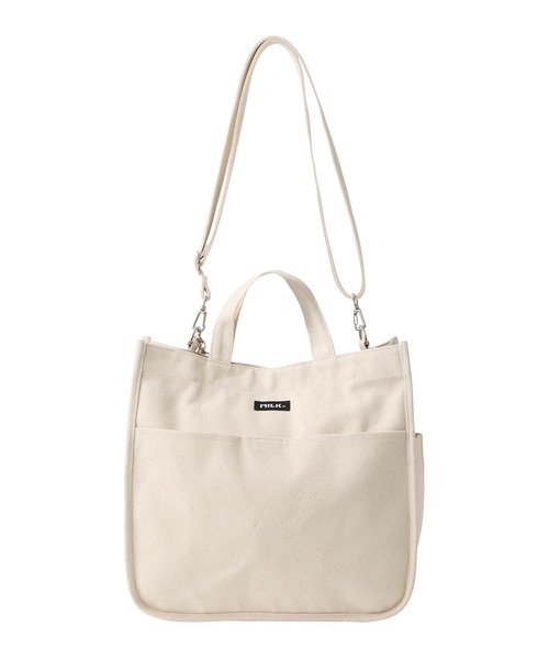 MILKFED.（ミルクフェド）の「EMBROIDERED BAR SHOULDER BAG W/STRAP - ミニポーチ付きショルダーバッグ（ショルダーバッグ・レディース・ブラック/レッド/ピンク/ホワイト/ライトピンク/ネイビー/ベージュ・ONE SIZE）」の11枚目の写真