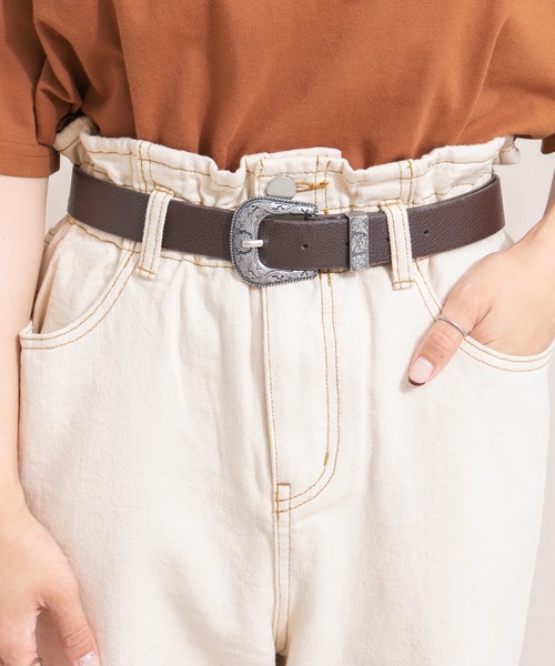 kutir（クティール）の「レトロベルト（ベルト・レディース・ブラック/ダークブラウン・FREE）」の2枚目の写真