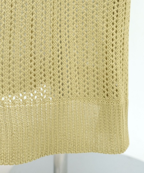 ＡＮＤＪ（アンドジェイ）の「リネンタッチ透かし編みノースリーブニットベストワンピース（ワンピース・レディース・オフホワイト/ライム/ブルー/モカ・M）」の18枚目の写真