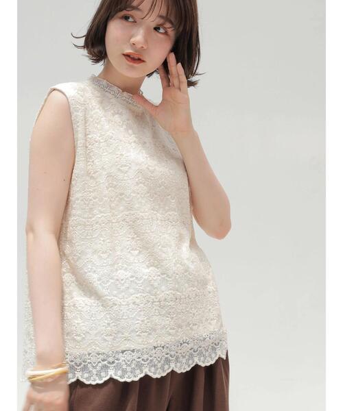 AMERICAN HOLIC(アメリカンホリック)の「レースノースリーブプルオーバー(Tシャツ/カットソー・レディース・アイボリー/ブラック・M/L)」の5枚目の写真