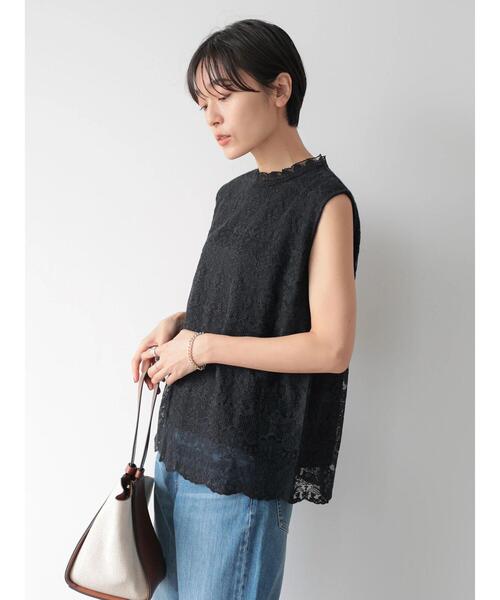 AMERICAN HOLIC(アメリカンホリック)の「レースノースリーブプルオーバー(Tシャツ/カットソー・レディース・アイボリー/ブラック・M/L)」の6枚目の写真