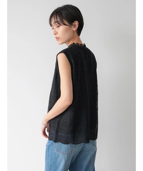AMERICAN HOLIC(アメリカンホリック)の「レースノースリーブプルオーバー(Tシャツ/カットソー・レディース・アイボリー/ブラック・M/L)」の7枚目の写真