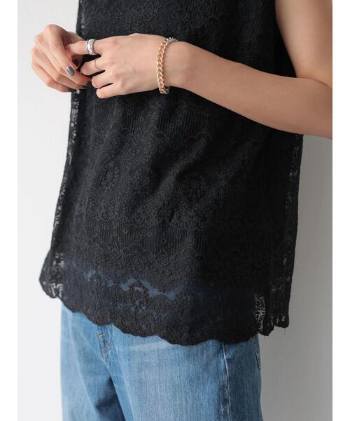 AMERICAN HOLIC(アメリカンホリック)の「レースノースリーブプルオーバー(Tシャツ/カットソー・レディース・アイボリー/ブラック・M/L)」の11枚目の写真