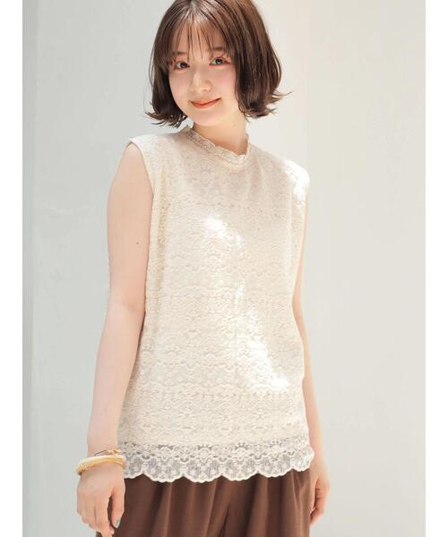 AMERICAN HOLIC(アメリカンホリック)の「レースノースリーブプルオーバー(Tシャツ/カットソー・レディース・アイボリー/ブラック・M/L)」の15枚目の写真