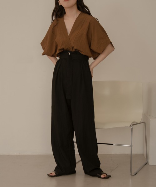lawgy(ラウジー)の「V stitch blouse(シャツ/ブラウス・レディース・ホワイト/ブラウン・FREE)」の9枚目の写真