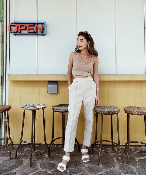 esutoreja（エストレジャ）の「フロントデザインタンクトップ（タンクトップ・レディース・ブラック/ブラウン/ホワイト/パープル・FREE）」の6枚目の写真