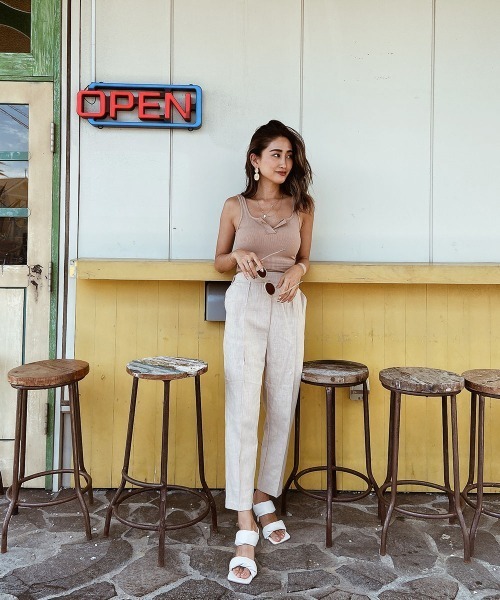 esutoreja（エストレジャ）の「フロントデザインタンクトップ（タンクトップ・レディース・ブラック/ブラウン/ホワイト/パープル・FREE）」の7枚目の写真