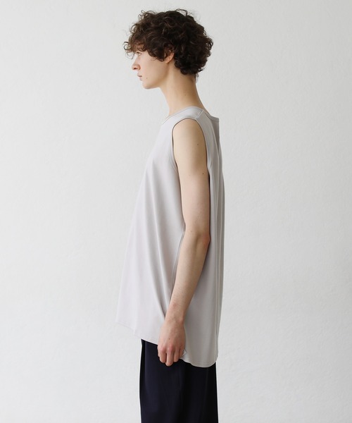 LILL（リル）の「サイドスリットレイヤードタンクトップ -ボックスカット-（タンクトップ・メンズ・ホワイト/ライトグレー・S/XL/L/M）」の15枚目の写真