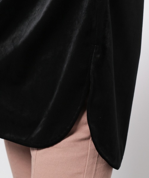PAGEBOY(ページボーイ)の「シルキーベルベットシャツ(シャツ/ブラウス・レディース・ブラック/アイボリー/ブルー系その他/グレイッシュベージュ/ブルー系その他2・FREE)」の8枚目の写真