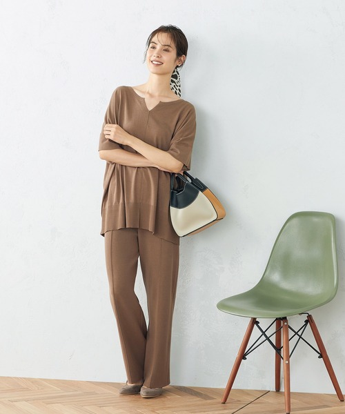 COMME CA ISM（コムサイズム）の「ニット　パンツ（その他パンツ・レディース・ブラック/モカ・MEDIUM/LARGE）」の4枚目の写真