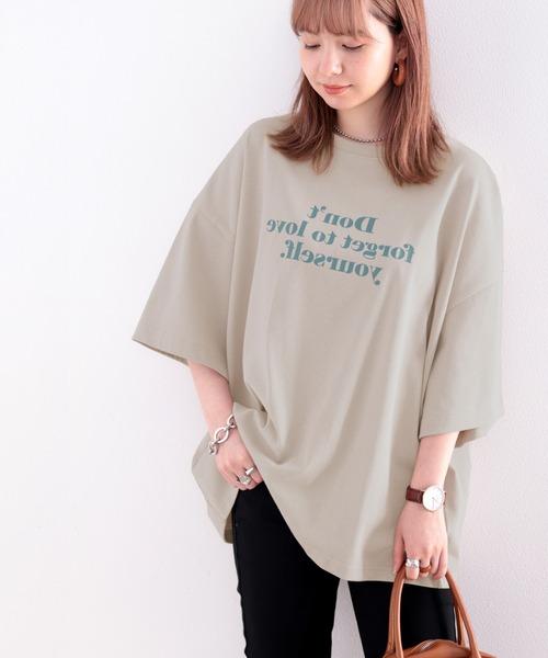 classicalelf（クラシカルエルフ）の「USAコットン100％、メンズライクロゴTee【DON'T FORGET】（Tシャツ/カットソー・レディース・ホワイト/グレイッシュベージュ/チャコール・MEDIUM/LARGE/X-LARGE）」の11枚目の写真