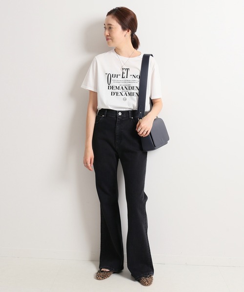 SLOBE citron.（スローブシトロン）の「SLOBE citron. ハイウエストフレアデニム【洗濯機洗い（弱）可能】◆（デニムパンツ・レディース・ブラック/サックスブルー・36/38）」の3枚目の写真