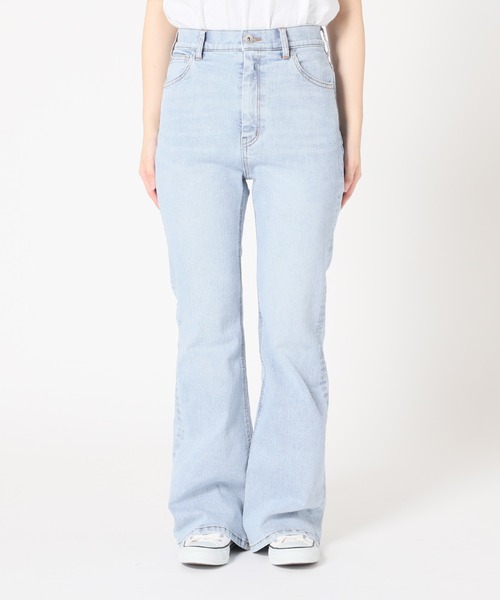 SLOBE citron.（スローブシトロン）の「SLOBE citron. ハイウエストフレアデニム【洗濯機洗い（弱）可能】◆（デニムパンツ・レディース・ブラック/サックスブルー・36/38）」の6枚目の写真