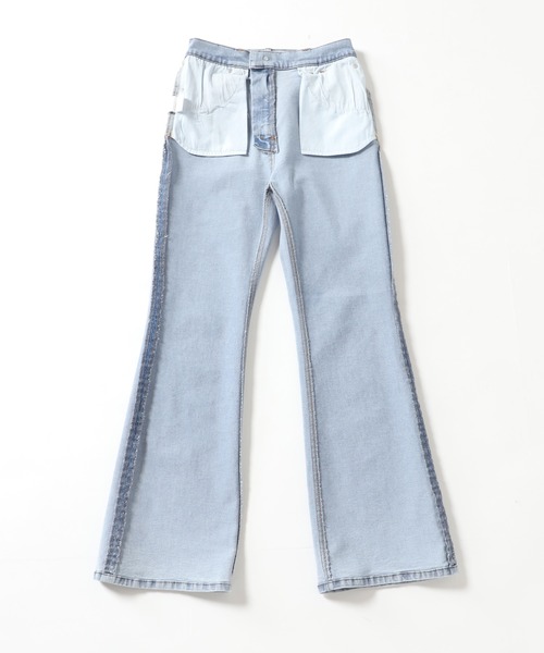 SLOBE citron.（スローブシトロン）の「SLOBE citron. ハイウエストフレアデニム【洗濯機洗い（弱）可能】◆（デニムパンツ・レディース・ブラック/サックスブルー・36/38）」の18枚目の写真