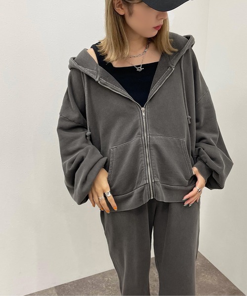 apres jour mignon(アプレジュールミニョン)の「ヴィンテージカラーパーカー【SETUP可能】【ZOZOTOWN限定アイテム】(パーカー・レディース・ブラック/ブルー/オートミール・X-LARGE/フリー)」の17枚目の写真