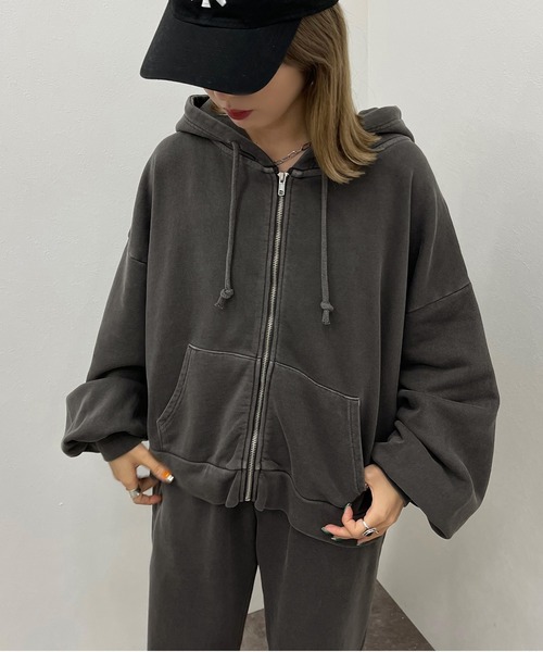 apres jour mignon(アプレジュールミニョン)の「ヴィンテージカラーパーカー【SETUP可能】【ZOZOTOWN限定アイテム】(パーカー・レディース・ブラック/ブルー/オートミール・X-LARGE/フリー)」の14枚目の写真