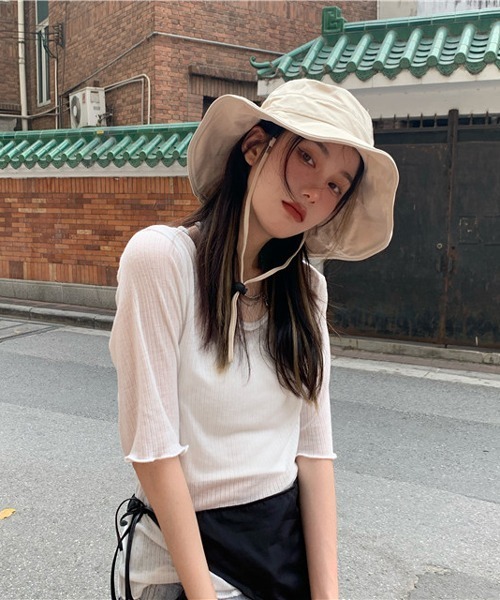 HALEY PESCA（ヘーリーペスカ）の「HALEY PESCA/紐付き ウェーブバケットハット（ハット・レディース・ブラック/ブラウン/アイボリー・FREE）」の13枚目の写真