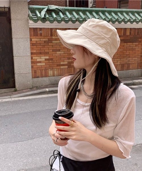 HALEY PESCA（ヘーリーペスカ）の「HALEY PESCA/紐付き ウェーブバケットハット（ハット・レディース・ブラック/ブラウン/アイボリー・FREE）」の9枚目の写真