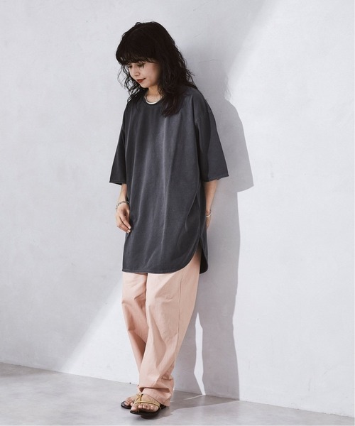 JOURNAL STANDARD relume（ジャーナルスタンダード　レリューム）の「レイヤードラウンド スリットTシャツ[無地T/オーバーサイズ][ユニセックス対応]（Tシャツ/カットソー・メンズ・ホワイト/ベージュ/ネイビー/グレー/ホワイト系その他・S/M/L）」の9枚目の写真