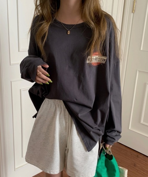 MANGROVE（マングローブ）の「NORTH WESTERN ロンＴ（Tシャツ/カットソー・レディース・チャコールグレー/オートミール/グレー/ネイビー・FREE）」の2枚目の写真