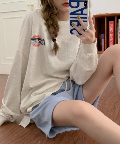 MANGROVE（マングローブ）の「NORTH WESTERN ロンＴ（Tシャツ/カットソー・レディース・チャコールグレー/オートミール/グレー/ネイビー・FREE）」の11枚目の写真