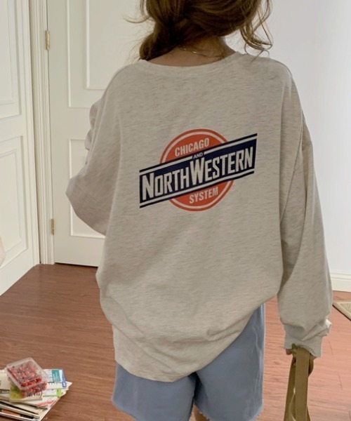 MANGROVE（マングローブ）の「NORTH WESTERN ロンＴ（Tシャツ/カットソー・レディース・チャコールグレー/オートミール/グレー/ネイビー・FREE）」の19枚目の写真