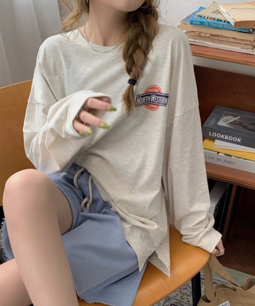 MANGROVE（マングローブ）の「NORTH WESTERN ロンＴ（Tシャツ/カットソー・レディース・チャコールグレー/オートミール/グレー/ネイビー・FREE）」の13枚目の写真