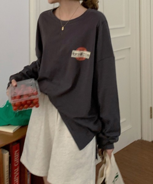 MANGROVE（マングローブ）の「NORTH WESTERN ロンＴ（Tシャツ/カットソー・レディース・チャコールグレー/オートミール/グレー/ネイビー・FREE）」の10枚目の写真