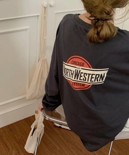 MANGROVE（マングローブ）の「NORTH WESTERN ロンＴ（Tシャツ/カットソー・レディース・チャコールグレー/オートミール/グレー/ネイビー・FREE）」の8枚目の写真