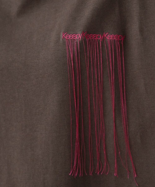 Keeepy(キーピー)の「【Keeepy】embroidered logo long T-shirt(Tシャツ/カットソー・レディース・ブラウン/ブラック・FREE)」の14枚目の写真