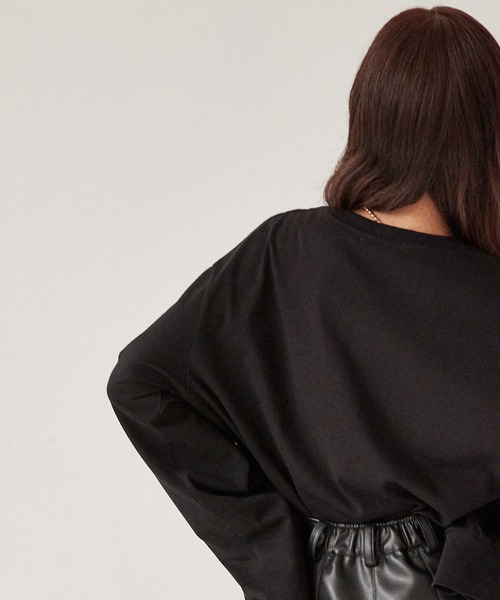 Keeepy(キーピー)の「【Keeepy】embroidered logo long T-shirt(Tシャツ/カットソー・レディース・ブラウン/ブラック・FREE)」の20枚目の写真