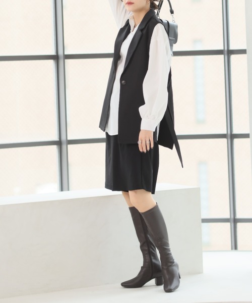 VIVAIA スクエアトウ ロングブーツ VIVIAN（ヴィヴィアン）の「スクエアトゥストレッチロングブーツ
