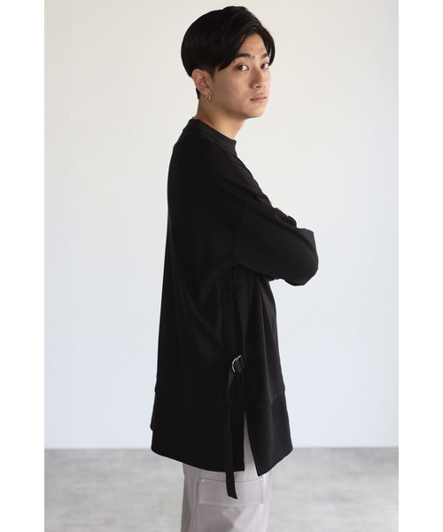 CREARE -LINO-（クレアーレリノ）の「オーバーサイズ サイドベルトレイヤード ロンTシャツ（Tシャツ/カットソー・メンズ・ホワイト/ブラック・M/L）」の16枚目の写真