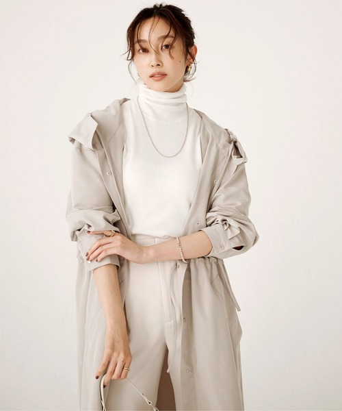 UR'S（ユアーズ）の「タートルネックリブニット（ニット/セーター・レディース・オフホワイト/ベージュ/ブルー/ネイビー/ブラック・S/M/L）」の2枚目の写真