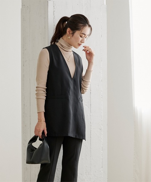 UR'S（ユアーズ）の「タートルネックリブニット（ニット/セーター・レディース・オフホワイト/ベージュ/ブルー/ネイビー/ブラック・S/M/L）」の7枚目の写真