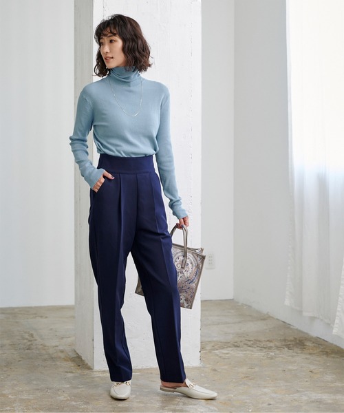 UR'S（ユアーズ）の「タートルネックリブニット（ニット/セーター・レディース・オフホワイト/ベージュ/ブルー/ネイビー/ブラック・S/M/L）」の18枚目の写真