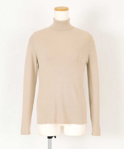 UR'S（ユアーズ）の「タートルネックリブニット（ニット/セーター・レディース・オフホワイト/ベージュ/ブルー/ネイビー/ブラック・S/M/L）」の8枚目の写真